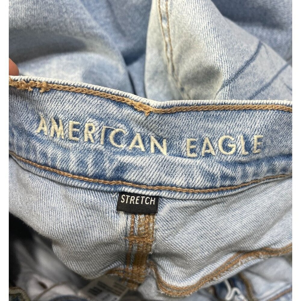 American Eagle Women's Jeans 90's Skinny Open Knee Light Wash Size 14 - Picture 3 of 6